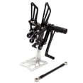 thumbnail image 1 of FXCNC CNC Billet Motorcycle Rearset Foot Pegs Rear Set Footrests Fully Adjustable Foot Boards Compatible with Ninja ZX6R ZX-6R 636 ZX636 2003 2004, 1 of 5