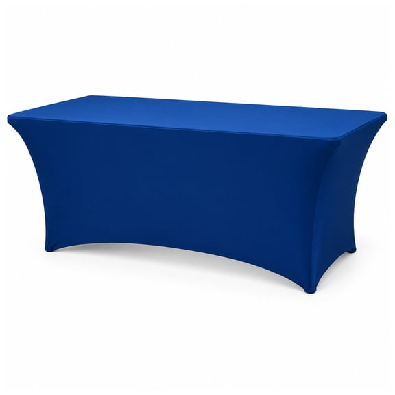 FXJ Personalized 6 FT Spandex Table Cover, 72 x 30 x 30 in 4-Sided Fitted Rectangular Custom Tablecloth for Trade Shows and Events
