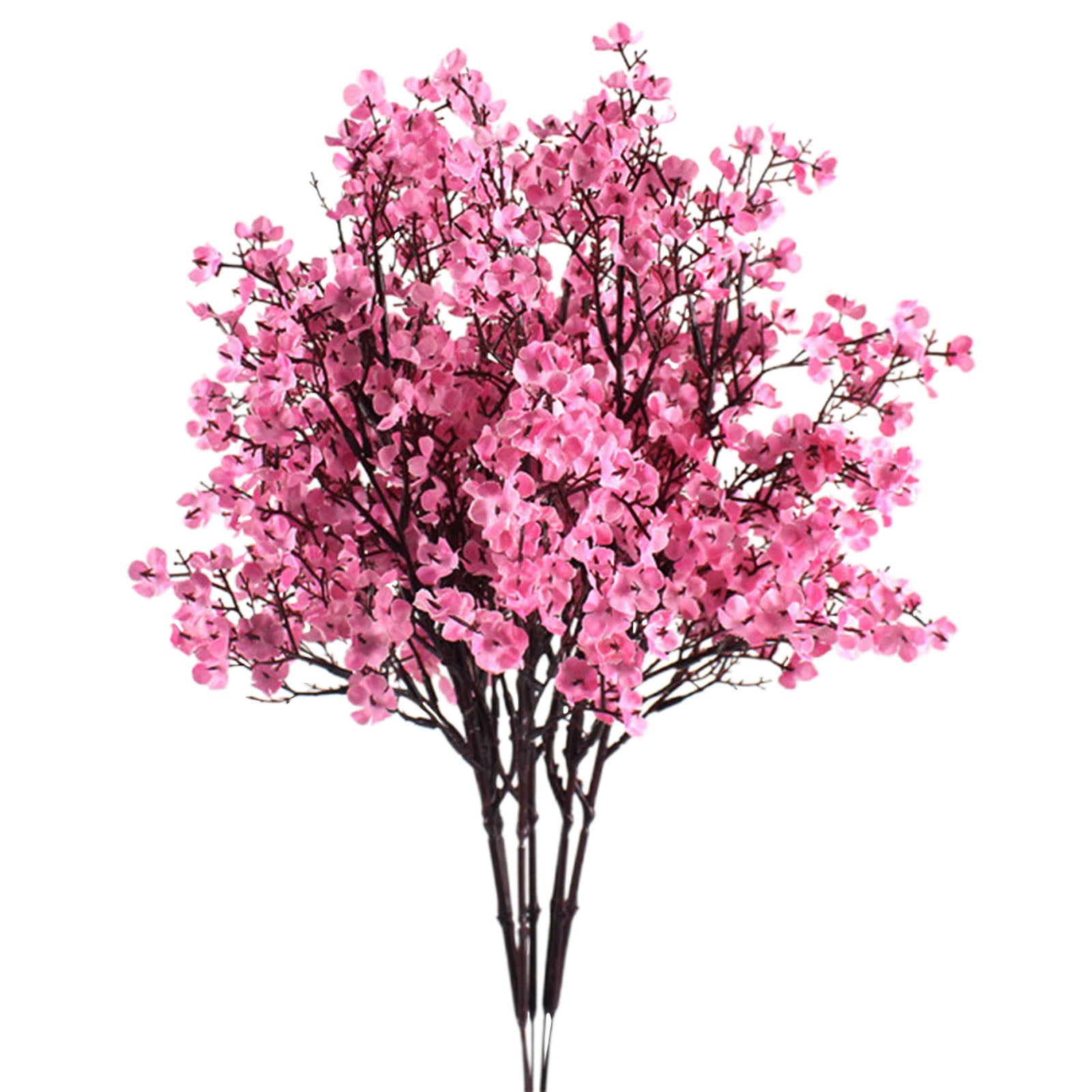 FXMLRLK 1 Bundle Artificial Flowers Gypsophila Bouquets Bulk Real Touch Fake Silk Flowers for Home Wedding DIY Floral Arrangement Kitchen Table Centerpiece Festival Decoration, Hot Pink