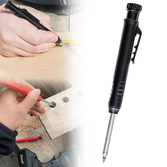 FXMLRLK 1 Carpenter Pencil for Construction - Solid Mechanical Pencils with Fine Point/Best Marking tools Construction/Carpenters/Scriber(Black)