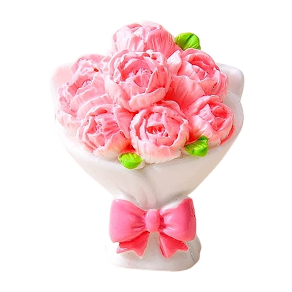FXMLRLK 1 PC Mini Resin Flowers, Micro Landscape Miniature Flower, Mini Accessories Flowers for DIY Art Crafts, Zen Garden, Micro Landscaping Decoration(Peony)