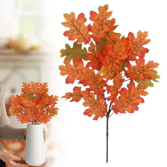 FXMLRLK 1 PCS Fall Leaves Decor Artificial Maple Leaves Stems Branches Faux Fall Fake Autumn Leave for Thanksgiving Table Centerpieces Decoration