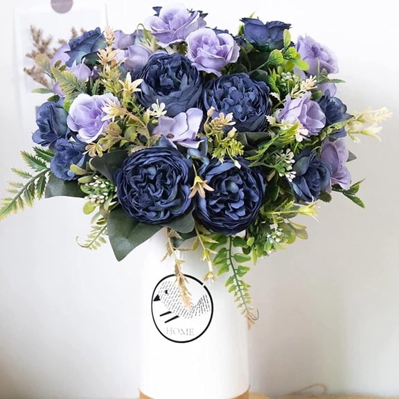 FXMLRLK 1 Pack Artificial Flowers, Small Artificial Peony Silk Flowers Fake Peonies Bouquet Faux Rose Flower Arrangement for Home Party Decoration