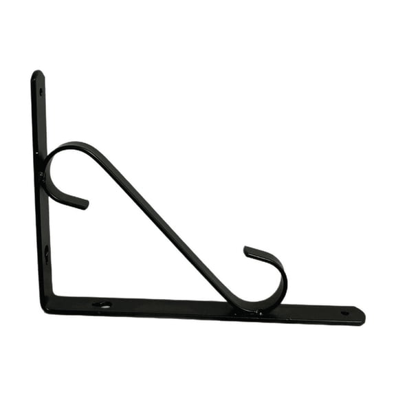 FXMLRLK 1 Pack Black Decorative Shelf Brackets, Wall Mounted Floating Shelf Bracket L Heavy Duty Support Corner Brace Joint Right Angle Bracket for DIY Open Shelving with Screws, 14x9.5x2cm