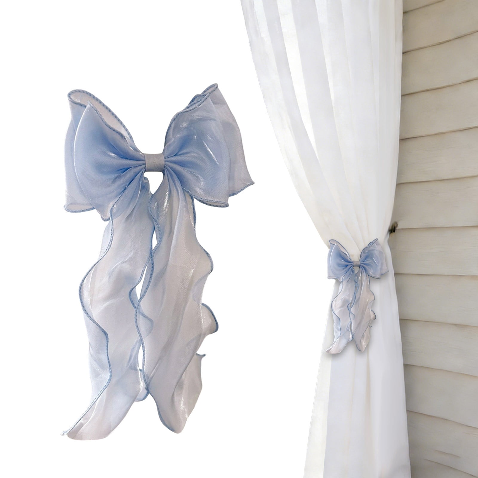 FXMLRLK 1 Pack French Silky Bow Curtain Tieback, Elegant Ribbon Bow for ...