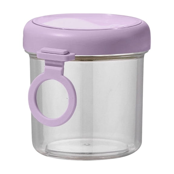 FXMLRLK 1 Pack Overnight Oats Containers with Lids and Spoons, Airtight and Leak-Proof Glass Jars for Oats, Fruit Salad, Office & Gym Lunch, 550ml Purple