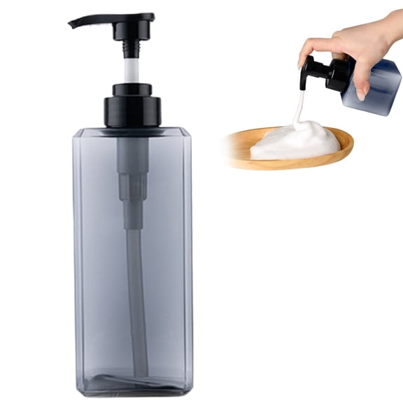 FXMLRLK 1 Pack Pump Bottle Dispenser, Empty Plastic Shampoo Pump Dispenser Shower Soap Dispenser Refillable Liquid Containers for Conditioner Body Wash, Bathroom Kitchen, 650ml Gray