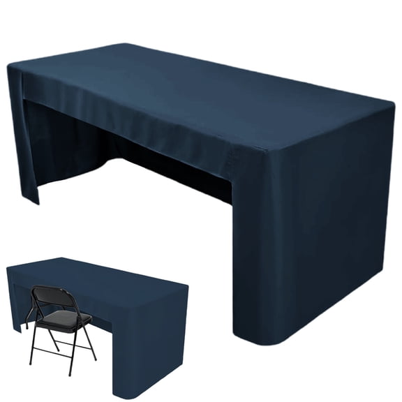FXMLRLK 1 Pack Rectangular Tablecloth, 72inch Tables Trade Show-Open Back Christmas Tablecloth Washable and Wrinkle Resistant Fabric Table Cloth for Weddings, Parties, Buffet, Navy