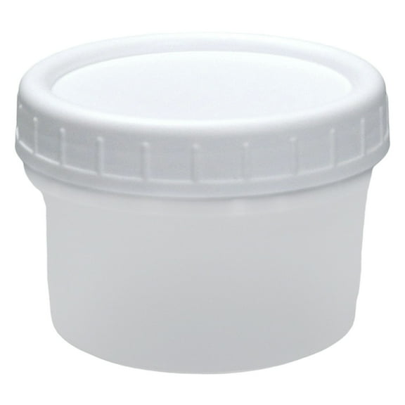 FXMLRLK 1 Pack Small Food Containers with Lids Salad Dressing Container Reuseable Snack Container Plastic Jar Freezer Storage Jars, Leakproof Microwave Dishwasher Safe, Wite 7x5.5x5.4cm