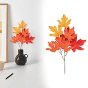 FXMLRLK 1 Pcs Fall Artificial Maple Leaves Decorations Large Size Autumn Fall Leaves Bulk Faux Thanksgiving Mixed Colored Fake Harvest Leaf Decor for Crafts Wedding Party Table Decor