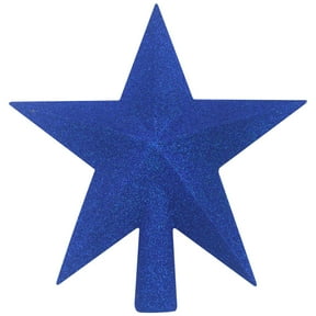 FXMLRLK 1 Pieces 7.87 Inch Glitter Christmas Star Tree Topper for Holiday Decorations, Small Christmas Tree Topper Xmas Tree Topper Ornaments for Christmas Tree Decoration, Blue