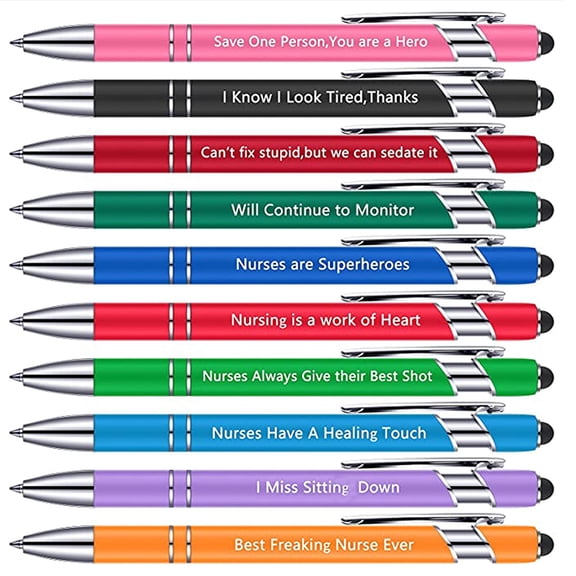 FXMLRLK 10 Pcs Funny Pens for Coworker Snarky Complaining Negative Passive Insulting Quotes Ballpoint Pens for Adult Office Work Colleague Christmas Gift(Positive Style)