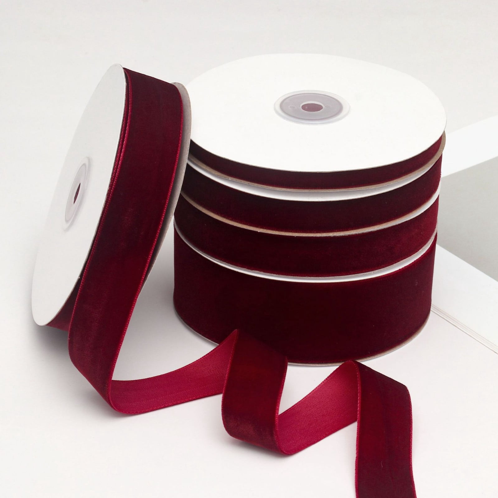 FXMLRLK 10 Yards Burgundy Velvet Ribbon for Gift Wrapping Crafts Bow ...