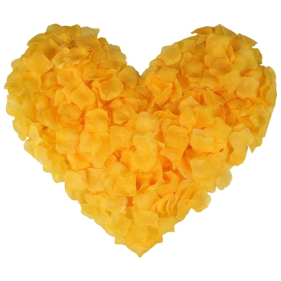 FXMLRLK 100Pcs Artificial Rose Petals, Fake Silk Petals for Romantic Night, Mother's & Valentine's Day Wedding Decoration, Yellow