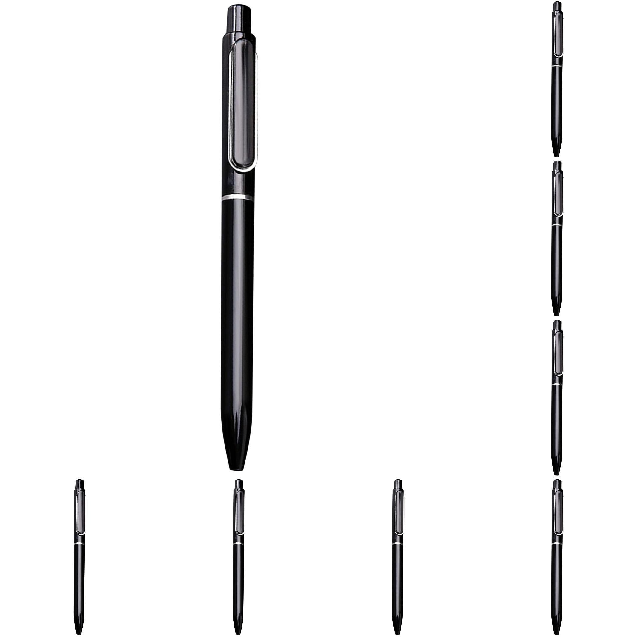 FXMLRLK 10Pcs Retractable Pens, 0.5mm Gel Pens Black Ink Rollerball Pen Medium Point Smooth Writing Quick Dry for Office Supplies Home Journaling Note Taking Business Meeting,Black
