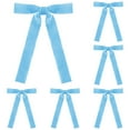 thumbnail image 1 of FXMLRLK 12 Pcs Velvet Bows Christmas Tree ornaments Vintage Velvet Ribbon Bows for Tree Garland Wreath Indoor Xmas Decorations(5 x 7 inch, Width of 3/8"),Blue, 1 of 5
