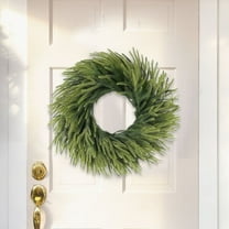 FXMLRLK 12 inch Norfolk Pine Wreath, Realistic Christmas Wreath for Front Door,Artificial Real Touch Green Wreath Greenery for Door Wall Windows Mantle Outdoor Christmas Decoration,Green