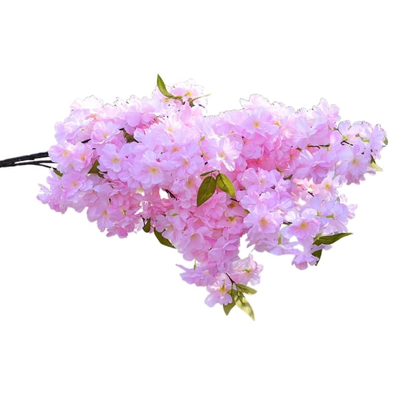FXMLRLK 1Pc Artificial Cherry Blossom Branch, 39.4" Fake Cherries Silk Faux Spring Flowers Peach Arrangements for Home Wedding Bedroom Party Table Centerpiece Japanese Decor, Light Purple