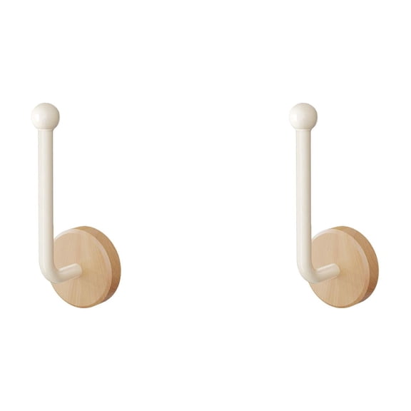 FXMLRLK 2 Pack Adhesive Curtain Holdbacks No Drill Wood Curtain Tiebacks Wall Mounted Curtain Pull Backs Curtain Tie Backs for Drapes, White