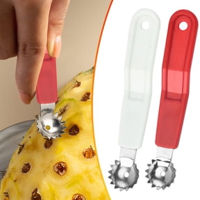 FXMLRLK 2 Pcs Tomato Corer Tool Strawberry Huller Stem Remover, Handle with hole, Stainless Steel, Fruit Corer Tool for Tomato Strawberry(Red+White)