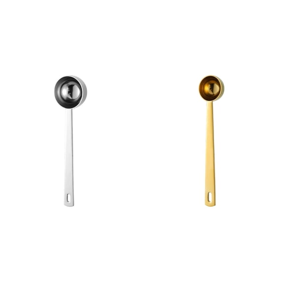 FXMLRLK 20ML Stainless Steel Coffee Scoop, Food-Grade Metal Measuring Spoon with 6.9in Long Handle, Tablespoon Scooper for Coffee Beans, Ground Coffee,Espresso,Tea,Sugar (Silver+Gold)