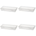 thumbnail image 1 of FXMLRLK 4 Pack Plastic Small Storage Bins with Lids for Organizing, Clear Storage Containers and Stackable Storage Box Organizer for Pencil Boxes, Task Boxes, Crayon Boxes, 1 of 7