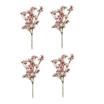 FXMLRLK 4 Pcs Pink Artificial Cherry Blossom Flowers, 15.7" Fake Peach Flowers Slik Faux Cherry Blossom Stems Flower Boquet for Home Vase Wedding Party Decoration