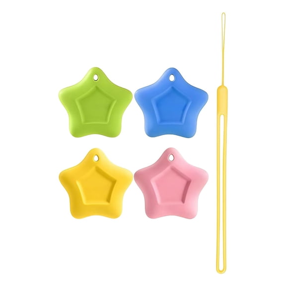 FXMLRLK 4 Pcs Star-Shaped Erasers Cute Star Erasers with 1pc Rope for Home Rewards Prizes Office Desk Party Favors