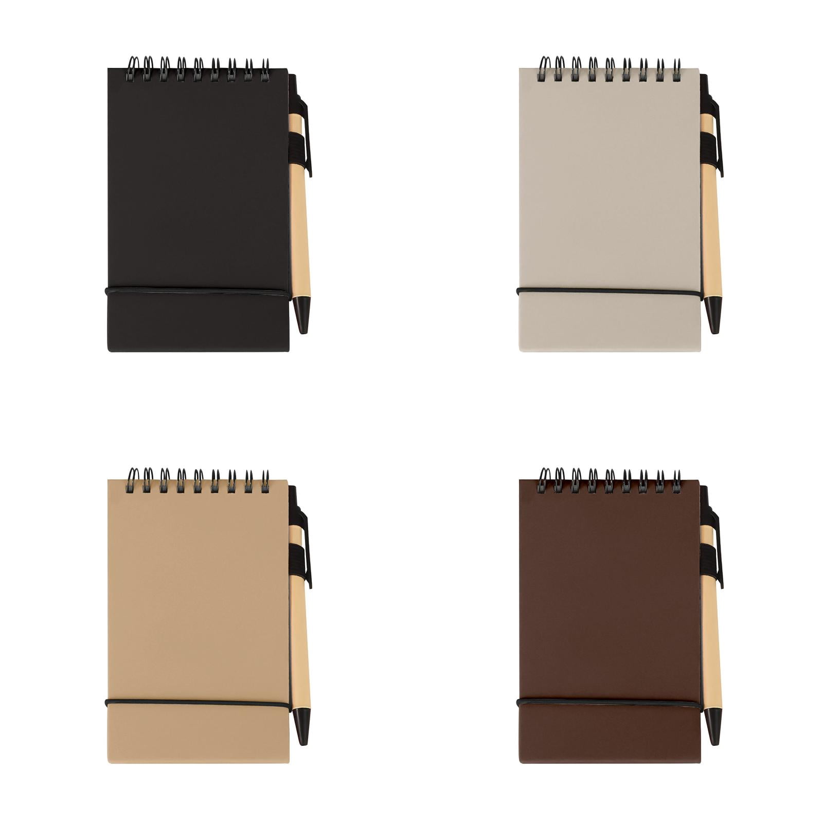 FXMLRLK 4Pcs Spiral Notebooks with Pen, Double Loop Pocket Blank Notepad Notebook, Pocket Small Notepad, Small Notebooks, Small Spiral Notebook for Home Office Travel Accessories,4 Colors