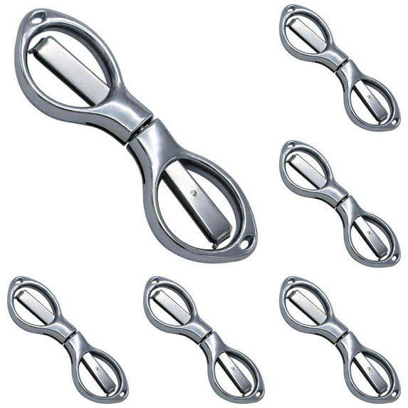 FXMLRLK 6 Pieces Silver Portable Scissors Anti-Rust Folding Scissors Glasses-Shaped Mini Shear for Home and Travel Use