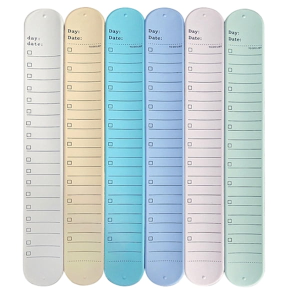 FXMLRLK 6Pcs Wrist Notepad, Silicone Memo Wristbands, Notepad Wristbands, Reusable Wearable Writable Erasable Bracelet Notepad Memo Watchband for Teacher Nurses Adult Daily Study Work