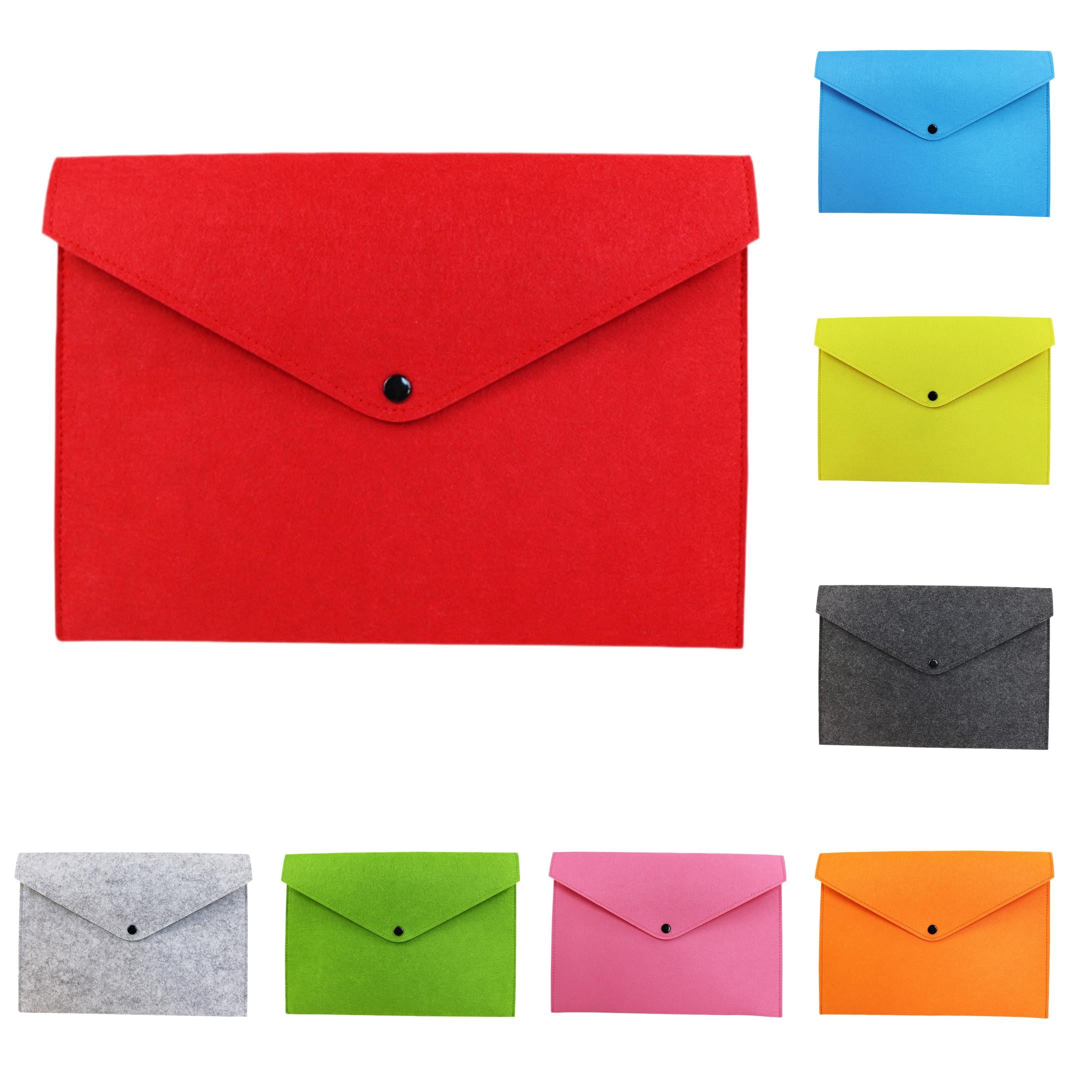 FXMLRLK 8 Pack Felt File Folders, Durable Briefcase, Document Bag, Paper File Folders, Portfolio Case, Letter Envelope, Handbag Button Closure, for Office Home Stationery,8 Colors