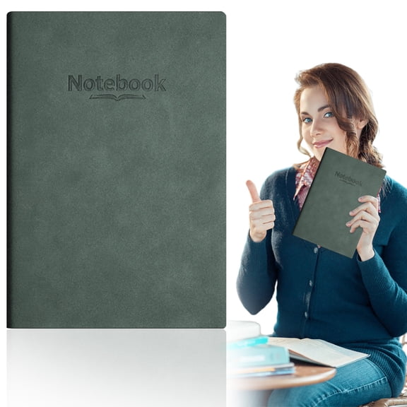 FXMLRLK Blackish Green Professional Leather Journal Notebook, 6" W x 8.5" L, 160 Pages.
