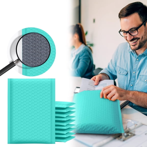 FXMLRLK Bubble Mailers 4x8 Inch Teal 50 Pack Usable Size 4x7 Inch Poly Padded Envelopes Small Business Mailing Packages Opaque Self Seal Adhesive Waterproof Boutique Shipping Bags for Jewelry