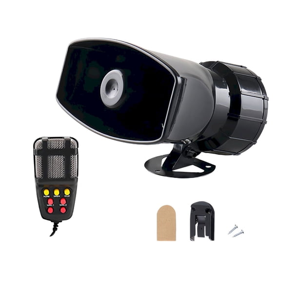 FXMLRLK Car Siren Horn 7 Tone with Microphone ,Alarm Horn Siren 12V 100W Emergency Amplifier with Mic PA Speaker System Loud Car Alarm Police Ambulance Fire Hooter Traffic Sound