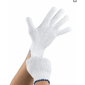 FXMLRLK Cotton Polyester String Knit Shell Safety Protection Work Gloves for Painter Mechanic Industrial Warehouse Gardening Construction Men & Women 8 Pairs,Large Size
