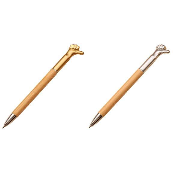 FXMLRLK Creative Cartoon Gesture Styling Pen 14.8cm 1.0mm Writing Pen with Silver/Gold Metal for Gifting- Gold+Silver