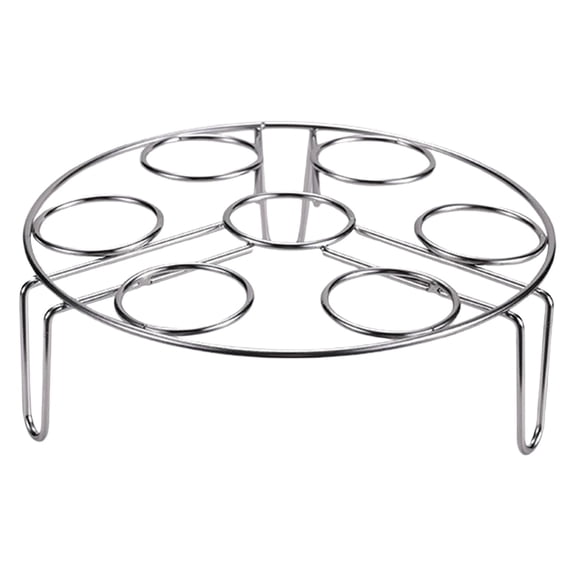 FXMLRLK Egg Steaming Rack, 7 Egg Hole Round Food Grade 201 Stainless Steel Steamer for Food Steaming, Cooling and Roasting Cooking in Kitchen and Outdoors, 17.5x5.5cm