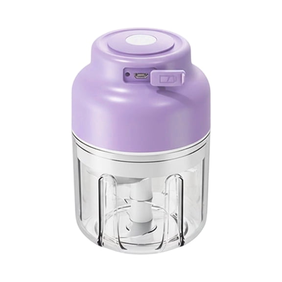 FXMLRLK Electric Mini Vegetable Chopper, Garlic Slicer Veggie, Salad, Lettuce, Onion, Chili Crusher, Tomato Dicer Chopper Cutter & Ginger Meat Mincer for Kitchen, Portable USB Chopper(Purple,11cm)