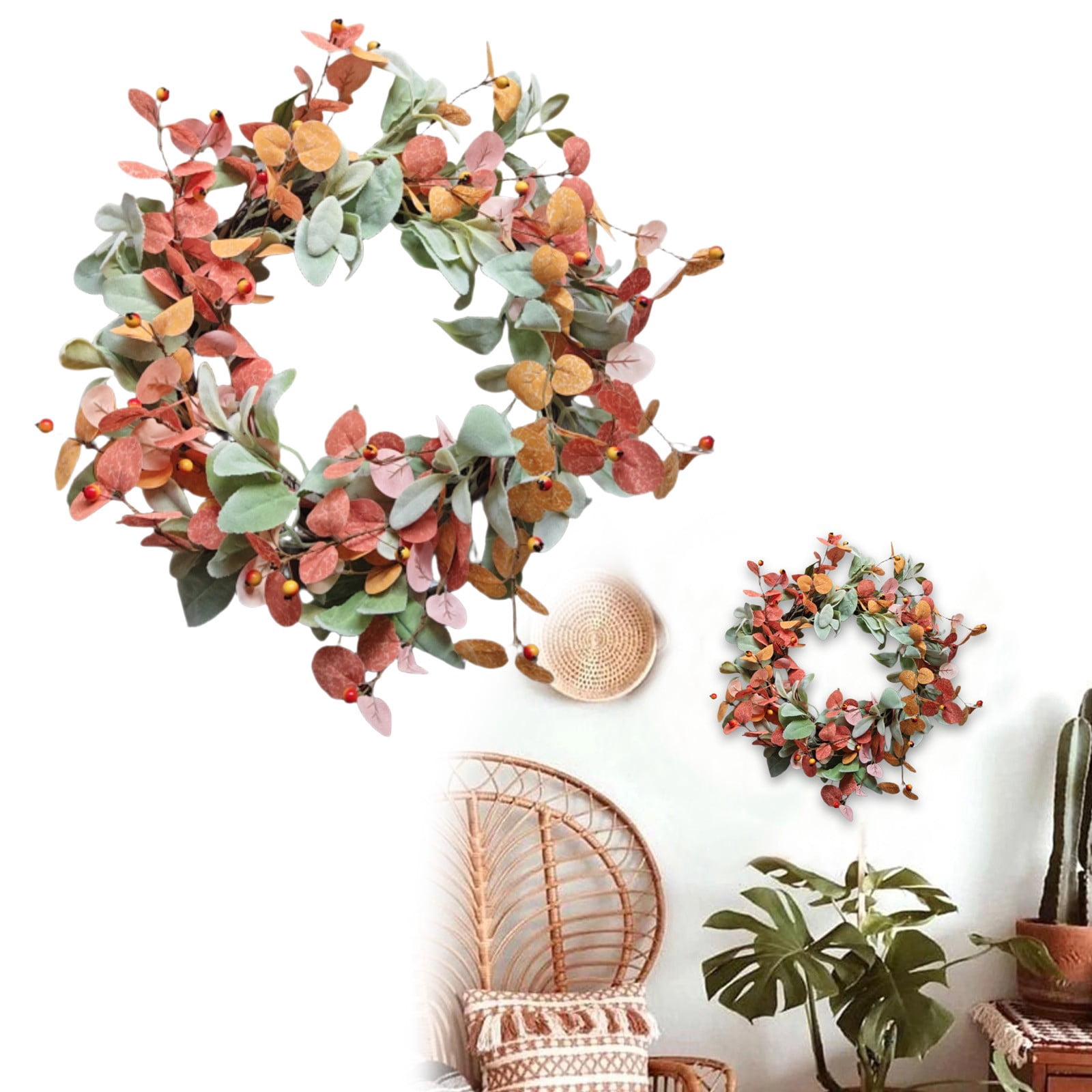 FXMLRLK Fall Decor, 18 Inch Fall Wreaths for Front Door Outside, Autumn ...