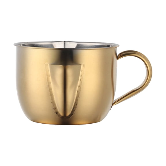 FXMLRLK Fat Separator Cup for Gravy, Gravy Separator for Cooking Turkey Meat Beef Chicken, Stainless Steel Oil Strainer Kitchen Gadgets Grease Skimmer to Clarified Butter, Gold