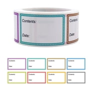 FXMLRLK Food Labels Stickers, Freezer Labels Removable Food Storage Freezer Tape to Write on, 1x1.57Inch Adhesive Food Date Canning Labels for Bottle Labels Food Containers