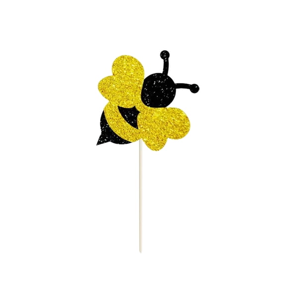 FXMLRLK Glitter Bumble Bee Cupcake Toppers for Gender Reveal Party Decorations and Shower Party Decorations(Style_1)