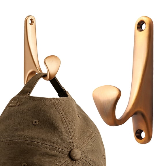 FXMLRLK Heavy-Duty Decorative Wall-Mounted Metal Matte Black Coat Hook Antique Double-Pronged Robe Hook,Towel Hook, Backpack Hook, Vintage Bath Towel Hooks,Rose Gold