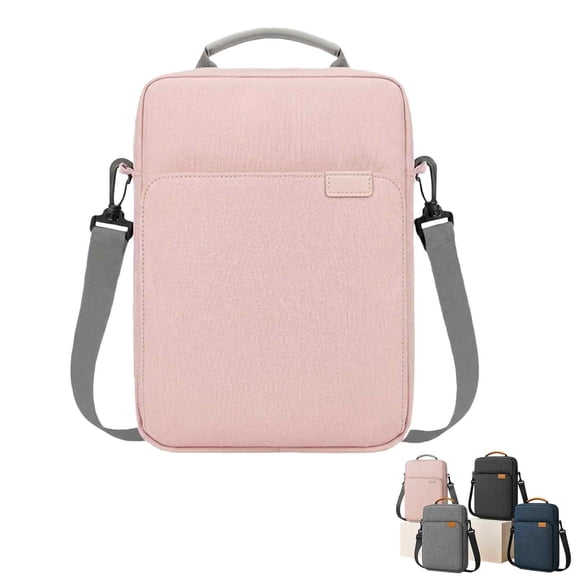 FXMLRLK Laptop Shoulder Bag 13 inch Case Sleeve, Expandable Handbag with Valuables Compartment Compatible with Laptop Air/Pro/Neo 13", iPad 12.9"/13"/11", Shockproof,Pink