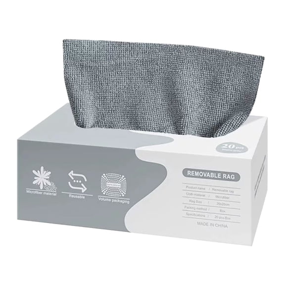 FXMLRLK Microfiber Cleaning Towels | Lint-Free| Reusable Cleaning Rags for Home |Kitchen, Car | Ultra Absorbent Washable | Streak-Free Towels for Dishes, Glass, Counters (20- Pack,Gray)