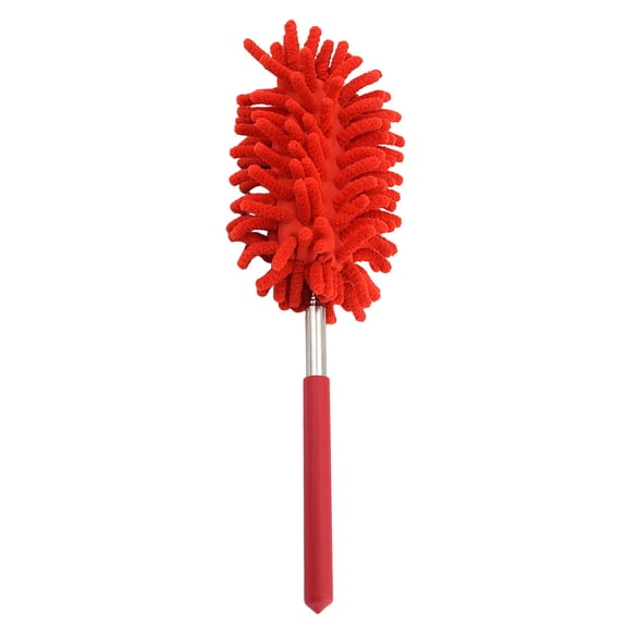 FXMLRLK Microfiber Duster for Cleaning, Hand Washable Dusters with Replaceable Microfiber Head, Extendable Pole, Detachable Cleaning Supplies for Office, Car, Window, Furniture, Ceiling Fan(Red)