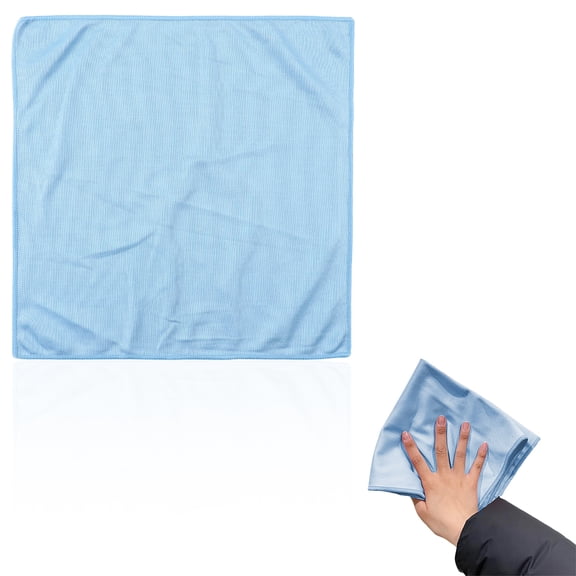 FXMLRLK Microfiber Window Cleaning Cloth, Mirror & Glass Miracle Cloth Lint & Streak Free, Washable, Eco-Friendly for Electronics, Cars, Tv Screens, Glasses(1 Pack,Blue)