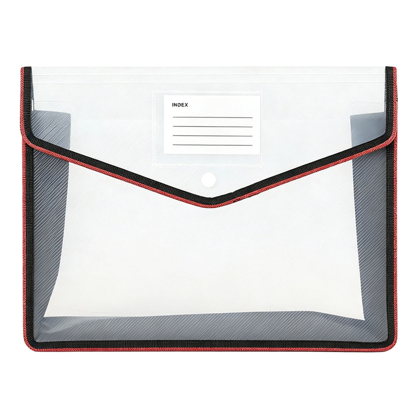FXMLRLK Plastic Expanding File Folder, Clear Envelopes Fit Letter & A4 Size, Folders for Documents with Button Closure, No Dividers, Large Capacity (1 Pack,Black)