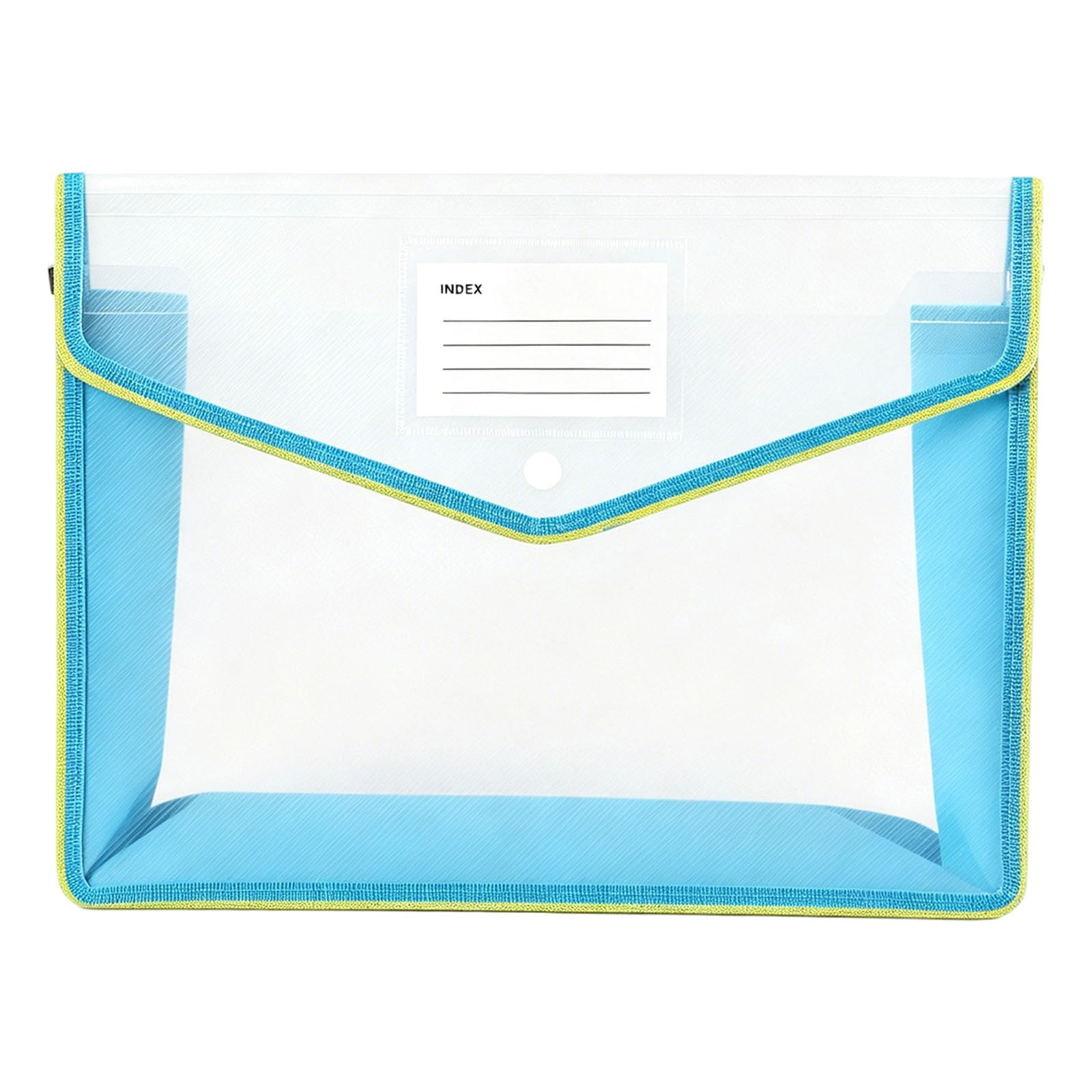 FXMLRLK Plastic Expanding File Folder, Clear Envelopes Fit Letter & A4 Size, Folders for Documents with Button Closure, No Dividers, Large Capacity (1 Pack,Blue)